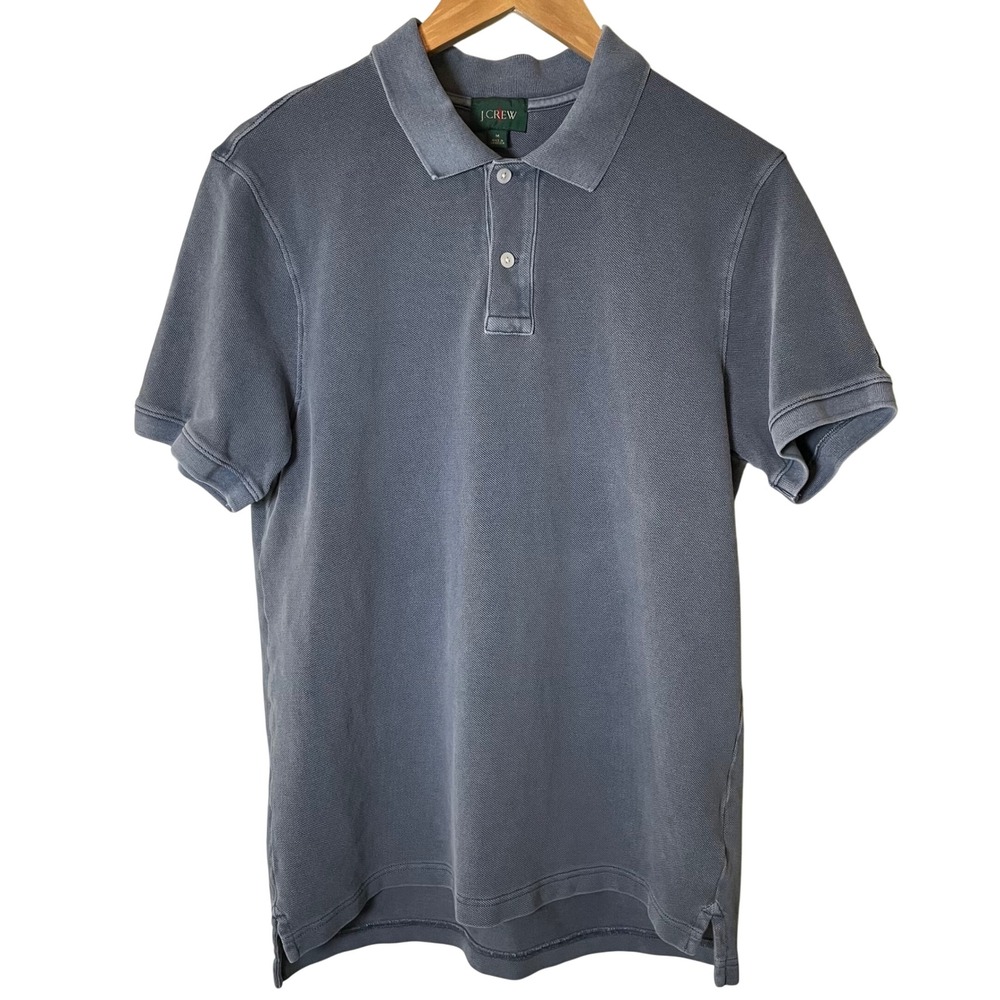 J.Crew Men's Pique Polo Shirt Oarsman Medium Blue Short Sleeve Preppy Classic